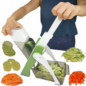 "Advanced 4 in 1 Vegetable Cutter Chopper with Interchangeable Blades and Adjustable Height"