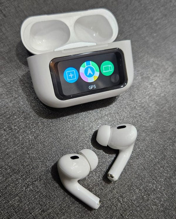 A9 Airpods Pro with digital display (White) and (Black)- Touch Volume Control – Digital Screen – Smooth Display